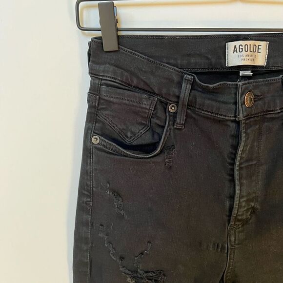 Agolde Sophie High Rise Distressed Skinny Jeans Moonstruck High Waisted 27 - Picture 5 of 13